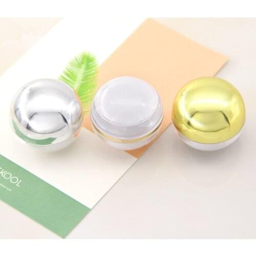 5 grams High Quality ball shaped Acrylic Jar with gold lid. 5ml Sample Eye cream Lip Gloss Container,5G travel Cream Jars