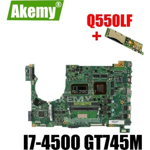 60NB0230-MBB000 For ASUS Q550LF N550LF Laptop Motherboard SR16Z i7-4500U GT740M DDR3 100% Tested Free board