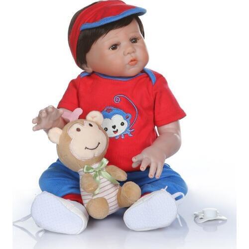 Boy reborn baby dolls 48cm full silicone body alive dolls for children birthday gift bebes reborn corpo inteiro de silicone