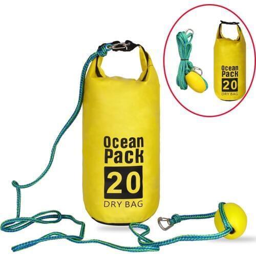 Dock line with Ocean pack 2-in-1 Sand Anchor & Waterproof 20L Dry Bag Dock rope for Kayak, Jet Ski, Rowing, Small Boats