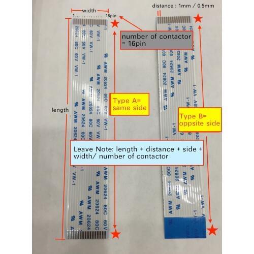 AWM 20706 105C 80c 60V VW-1 Flexible FFC wide Flex Ribbon Cable wire