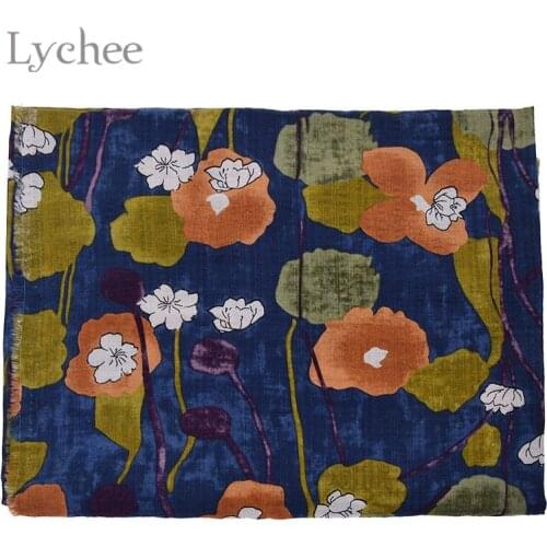 Lychee Life Cotton Seersucker Floral Fabric Vintage Flower Pattern Fabric DIY Sewing Material Supplies for Clothes