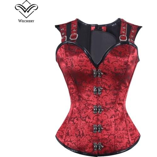 Corset Steampunk Corsets and Bustiers Slimming Gothic Corsage Corselet Corsets Sexy Black Strap Corset Steel Boning Bustier
