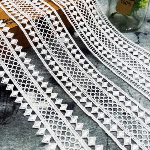 15Yards/lot Water Soluble Polyester Lace Trim Knitting Wedding Embroidered DIY Handmade Patchwork Ribbon Sewing Supplies Crafts