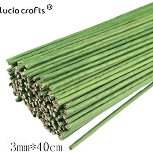 Lucia Crafts 12/24 pcs Green Holding Flowers Stems DIY Stocking Flower Branches Artificial Florist Crafts G1308
