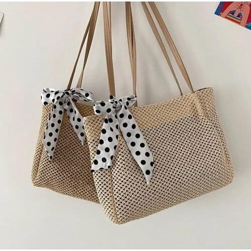 Fashion Women Summer Straw Large Tote Bag Beach Casual Shoulder Bag Female Handbag Basket Storage Shopping bag