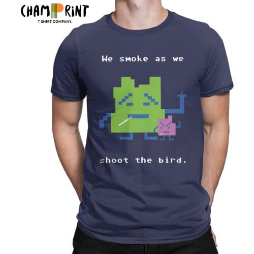 We Smoke Aqua Teen Hunger Force Pixel T-Shirt Men Crew Neck 100% Cotton T Shirts Short Sleeve Tee Shirt Plus Size Clothes