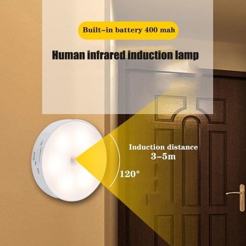 6 LED PIR Motion Sensor Under Cabinet Light Auto Smart Night Lamp LED Lights For Home Bedroom Closet Light Kitchen Children Lamp