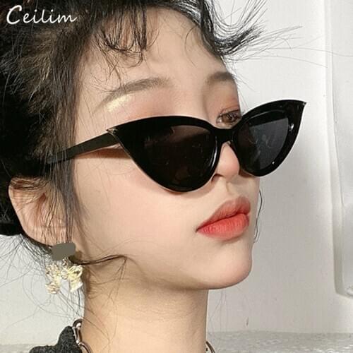 Sexy Retro Small Cat Eye Sunglasses Women Brand Designer 2021 New Colorful Triangle Cateye Sun Glasses Chic Eyewear For Female