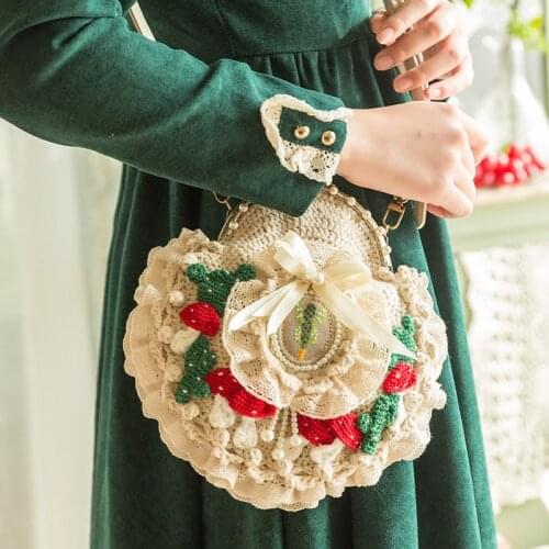 Plants Bunny Metal Opening Bag Crochet DIY Material Bag Knitting Kit for Beginner Handmade Crochet Bag Metal Frame Kiss Lock Bag