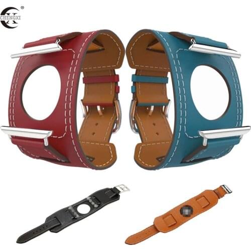 Genuine Leather Loop Band For Apple Watch 1 2 3 42mm 38mm Leather Classic Buckle Strap For iWatch Series 6 5 4 40 44mm Bracelet