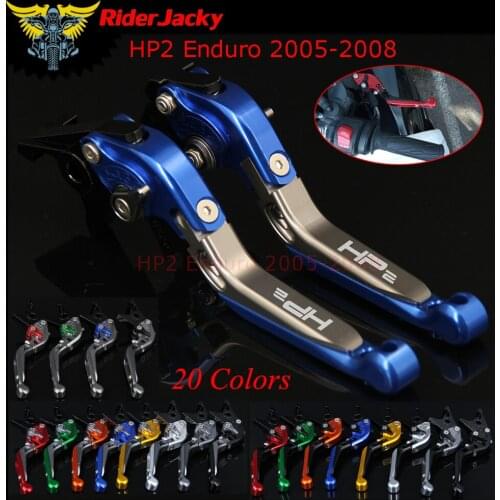 RiderJacky LOGO "HP2" Motorcycle CNC Brake Clutch Levers For BMW HP2 Enduro 2005-2008 2006 2007
