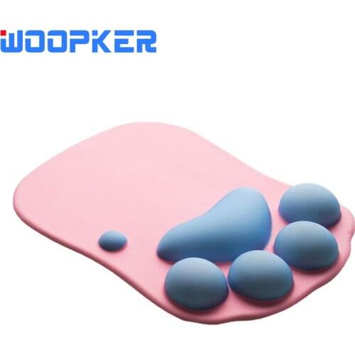 Cute Anime Mouse Pads Soft Cat Paw Wrist Rest Support Comfort Silicon Memory Foam Gaming Mousepad Nonslip Mat