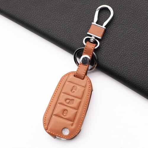 Folding Leather Case Skin Cover Protector For Citroen C2 C3 C4 C5 For Peugeot 3008 208 308 508 408 2008 RCZ 307 3 Button