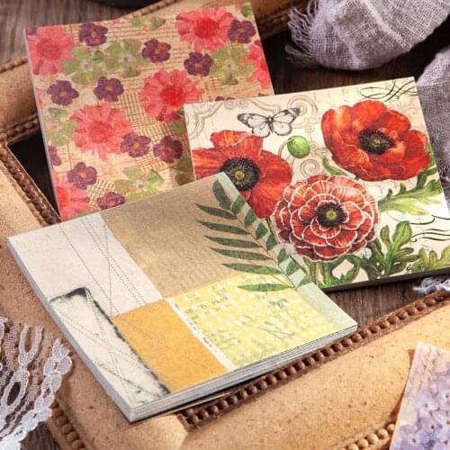Yoofun 30sheets Retro Material Paper Book Junk Journal Planner Scrapbooking Vintage Decorative DIY Craft Background Paper