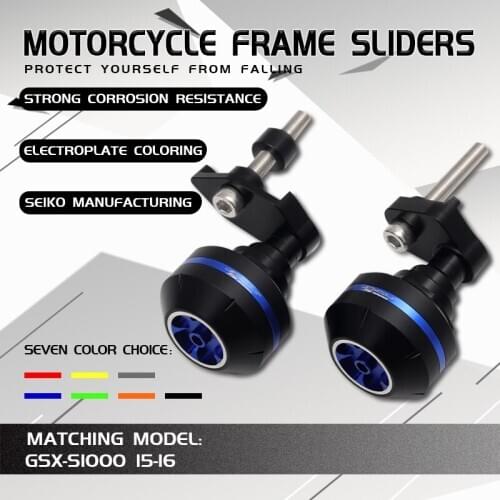 Motorcycle CNC Aluminum Falling Protection Frame Sliders Crash Protector For GSX-S1000 GSX-S 1000 GSXS1000 2015-2016