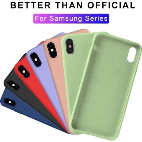 Liquid Silicone Case For Samsung Galaxy S8 S9 S10 S20 FE Note 8 9 10 20 Plus Ultra Lite M31 M31S M21 Soft Candy Protective Cover