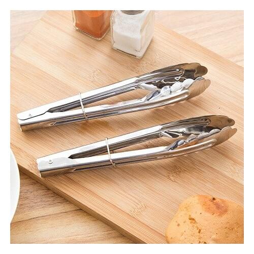 Warm Stainless Steel Barbecue Locking Tongs Serving Clip BBQ Grill Baking Salad Steak Vegetable Pasta Kitchen Tool 1pcs