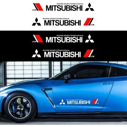 2Pcs Car Door Side Stickers Logo Decal Styling Body Decals Long Car Stickers for Mitsubishi Asx Outlander Xl 3 Lancer Pajero 4