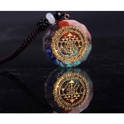 3PCS Chakra Orgonite\Orgone Energy Jewelry Necklaces Meditation Healing Crystal Resin Power Spirit Quartz Crystal Pendulum