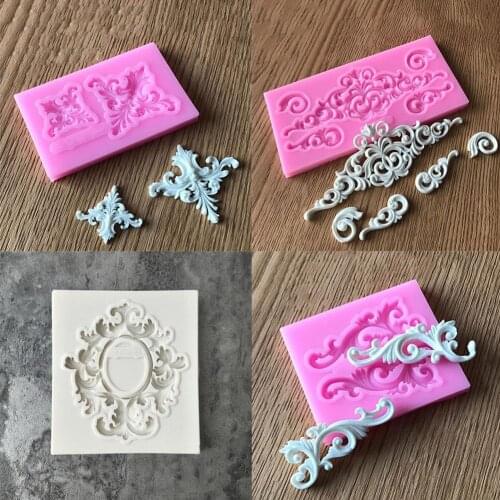 3D Fondant Mold Relief Food Grade Flower Silicone Chocolate Cake Border Decoration Mould High Quality Bakeware Wholesale