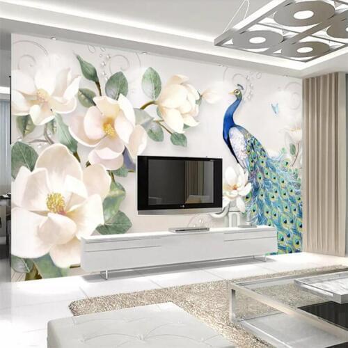 Wellyu Custom wallpaper 3d modern minimalist hand-painted oil painting floral European-style 3d wallpaper decoration painting