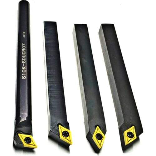 4pcs 10mm Shank Lathe Boring Bar Turning Tool Holder S10k-SDUCR07/SDJCR1010H07/SDJCL1010H07/SDNCN1010H07