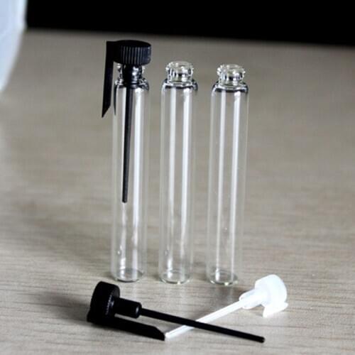 500PCS/LOT 3ML Glass Bottle PP Lid Empty Samll Makeup Refillable Sample Cosmetic Container Test Tube Clear Packing Perfume Vials