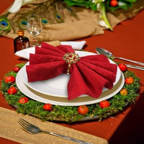 Promotion! 8PCS Christmas Napkin Rings Xmas Wreath Elk Deer Napkin Ring ​for Christmas Thanksgiving Dinner Table Wedding Decor