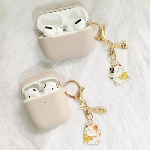 AirPods PRO cover Cute Japanese cat Case For Apple AirPods Case Luxury cartoon Key Chain Earphone Cover for AirPods 2 3 Case