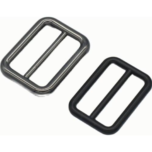 25mm Black Adjuster Buckles Metal Purse Making Strap Slider Belt Adjuster Bag Slide Lanyard Clasps Handbag Webbing Hardware