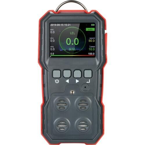 4 in 1 Carbon Monoxide Detector Oxygen Combustible H2S Tester with 120000 Data LCD Display and Light Alarm Air Quality Monitor
