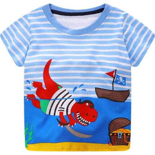 Boy T Shirt Baby Summer Clothes 2018 Jumping Meters Dinosaur Animal Kids Clothing Children Short Sleeve T-shirts tshirt