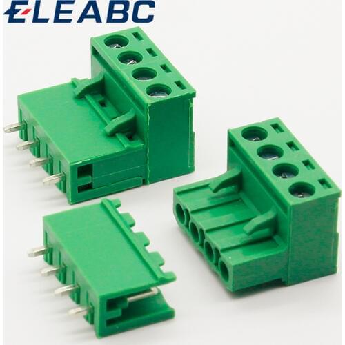 10 sets ht5.08 4pin Terminal plug type 300V 10A 5.08mm pitch connector pcb screw terminal block
