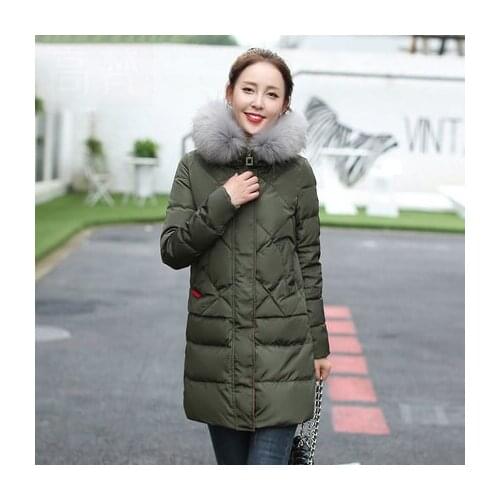 New Fashion 2020 Winter Women Parka Pure Raccoon Fur Duck Down Long hooded Jacket Female Ovecoat Abrigos LX855