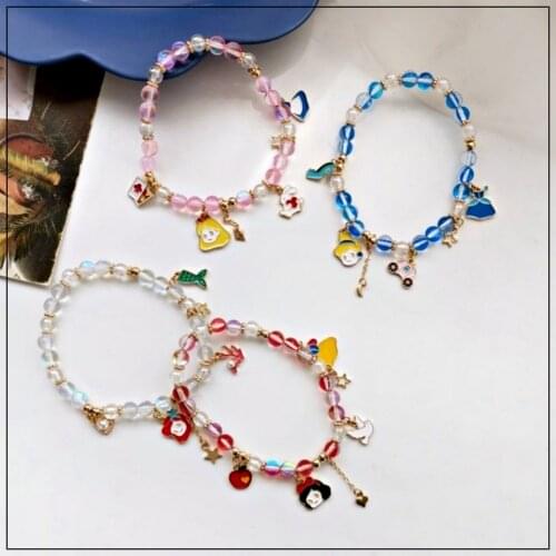 LANIWOO Cute Cartoon Bead Bracelets 2021 New fashion Jewelry For Girls Children Wholesale Accessory