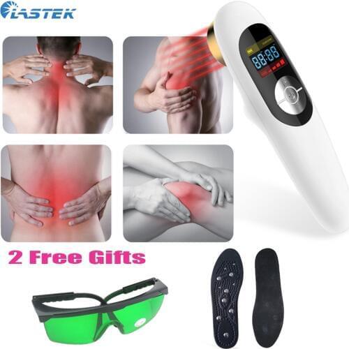 LASTEK Handheld Pain Relief 3R Laser Therapy Device 808nm Laser goggles + Cuttable Magnetic Therapy Massage Insoles Size 41-46