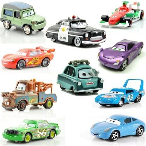 Disney Pixar Cars 2 3 Figures Lightning McQueen The King Jackson Storm Mater 1:55 Diecast Metal Alloy Model Car Kid Gift Boy Toy
