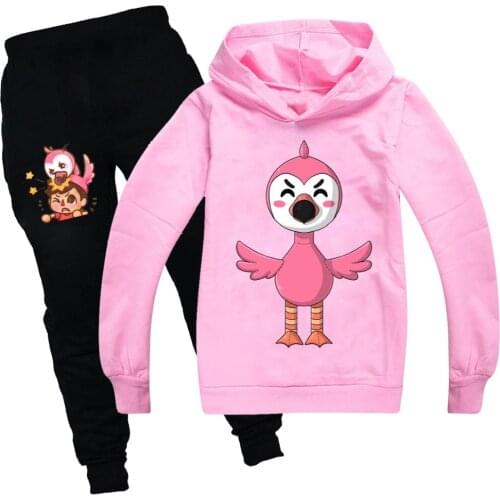 Flamingo Flim Flam Merch Youth Hoodies YOUTUBER Kids Boys Sweatshirt Girls Clothes Pullover Jumper Long Sleeves T Shirts + Pants