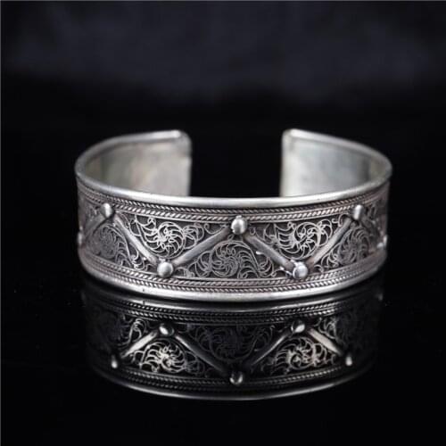 Nepal handmade silk craft Tibetan Silver Bracelet Tibetan Bracelet
