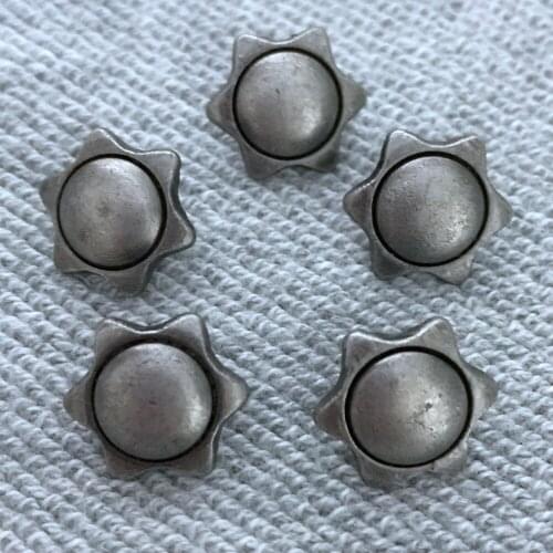New Coming 50PCS 15MM Antique Silver Hexagon Rivet Punk Bottom Round Hexagon Studs Spike Shoes Belt Bag Accessorie Leather Cra