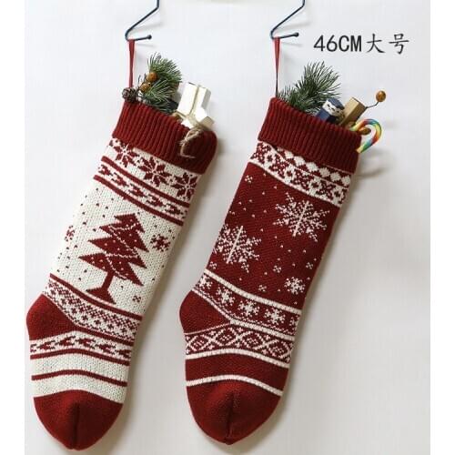 New ornaments wool snowflake Christmas tree gift bag decorative socks big candy bags Christmas socks