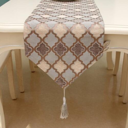 New Eu Style Retro Coffee Gray Table and Chair with Tassel Lattice Geometry High-end Coffee Table Flag Table Chair Home Decor