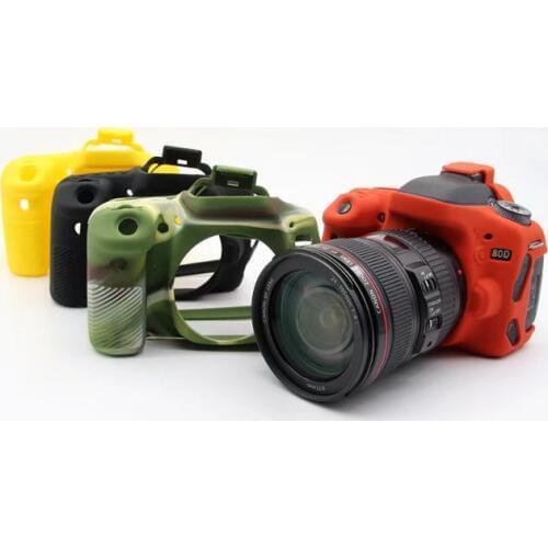 New Soft Silicone Rubber Camera Protective Body Cover Protector Case Bag Skin For Canon EOS 80D Camera multicolors choose