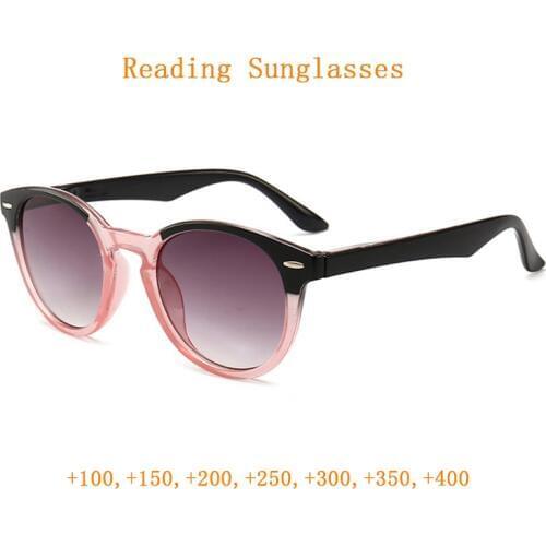 Men Presbyopia Sunglasses Women Gradient Gray Lens Reading Glasses magnifier Old Man Gift Eyeglasses for Sight +1.0~+4.0 UV400