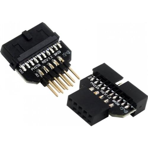 Adapter Plug USB2.0 9-pin to USB3.0 19pin front panel plug-in connector USB 3.0 19/20pin to USB 2.0 9pin conversion adapter