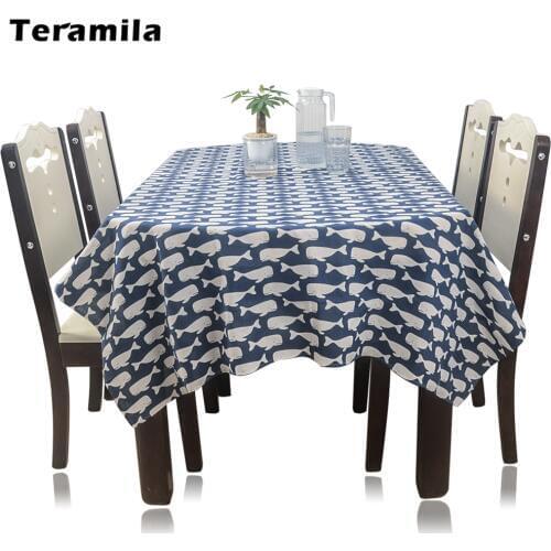 Teramila Thick Rectangular Cotton Linen Tablecloth Animal Design Decoration Wedding Mantel Oval Dining Tea Table Cloth Cover