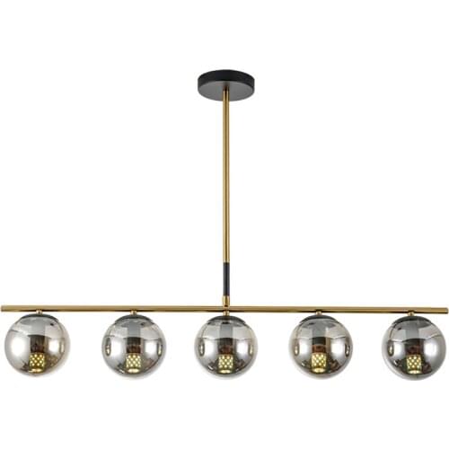 Post-modern Straight Rod Glass Ball Pendant Lights Restaurant Dining Room Magic Bean Lamp Nordic Bar Pendant Lamps Fixtures