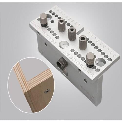 Dowelling Jig for Furniture Fast Connecting 3 In 1 Woodworking Drill Locator 2 In 1 Adjustable Drilling Guide Punching Locator