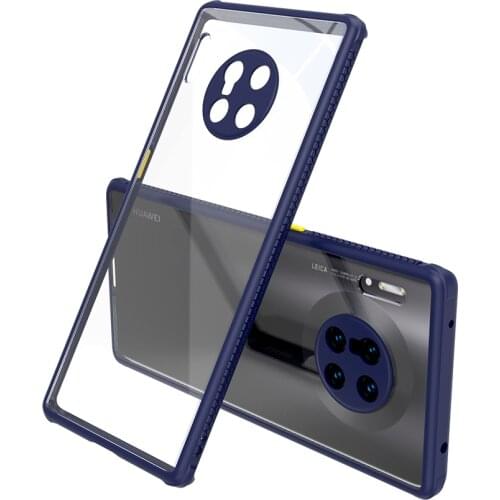 Soft Edge Transparent Case For Huawei Mate 30 Pro P40 Pro +/Plus Lite P30 Luxury Tyre Texture Shock Proof Slim Hard Phone Case